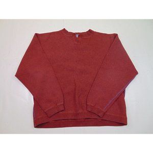 Orvis Men L Pullover Sweater Business Casual Red Cotton Striped